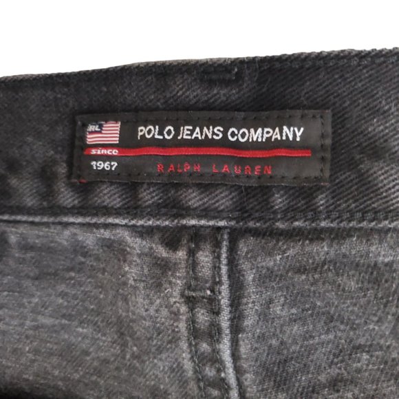 Polo Ralph Lauren Size 60 (Meas 57x30 17.5" High Rise) Faded Black Jeans A17 - Picture 7 of 11